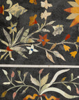 Vintage Pietra Dura Marble Tabletop with Floral Stone Inlay, top view