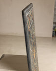 Vintage Pietra Dura Marble Tabletop with Floral Stone Inlay, top view