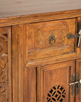 Late-19th-Century Chinese Carved Wood Altar Cabinet, construction detail