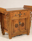 Late-19th-Century Chinese Carved Wood Altar Cabinet, base detail