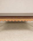 Large Indonesian Mahogany Center Table with Gilt Carved Apron, full gallery view