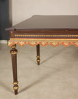 Large Indonesian Mahogany Center Table with Gilt Carved Apron, alternate angle