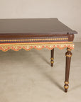 Large Indonesian Mahogany Center Table with Gilt Carved Apron, side view