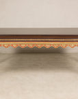 Large Indonesian Mahogany Center Table with Gilt Carved Apron, surface detail