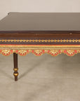 Large Indonesian Mahogany Center Table with Gilt Carved Apron, construction detail