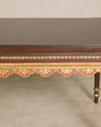 Large Indonesian Mahogany Center Table with Gilt Carved Apron, reverse view