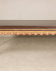 Large Indonesian Mahogany Center Table with Gilt Carved Apron, close-up detail