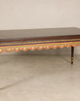 Large Indonesian Mahogany Center Table with Gilt Carved Apron, base detail