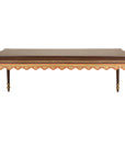 Large Indonesian Mahogany Center Table with Gilt Carved Apron, full object on a white background