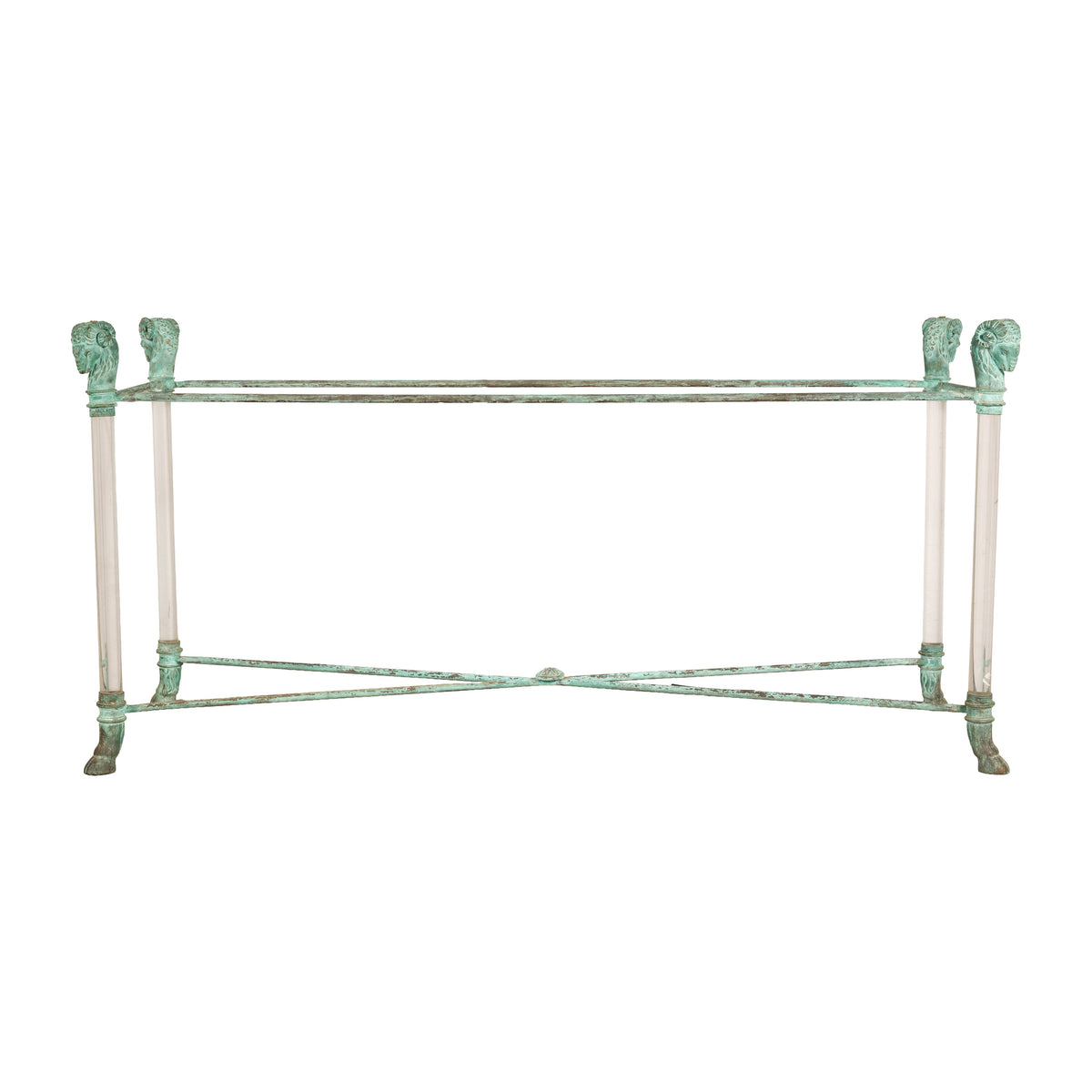 Vintage Empire-Style Bronze and Lucite Console Table Base, full gallery view