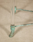 Vintage Empire-Style Bronze and Lucite Console Table Base, top detail