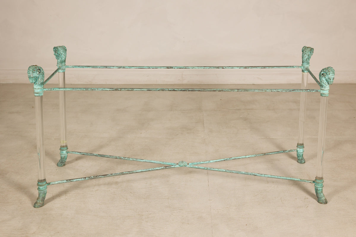 Vintage Empire-Style Bronze and Lucite Console Table Base, additional gallery view 11