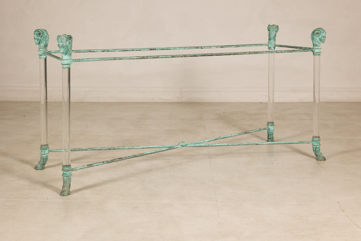Vintage Empire-Style Bronze and Lucite Console Table Base, additional gallery view 12