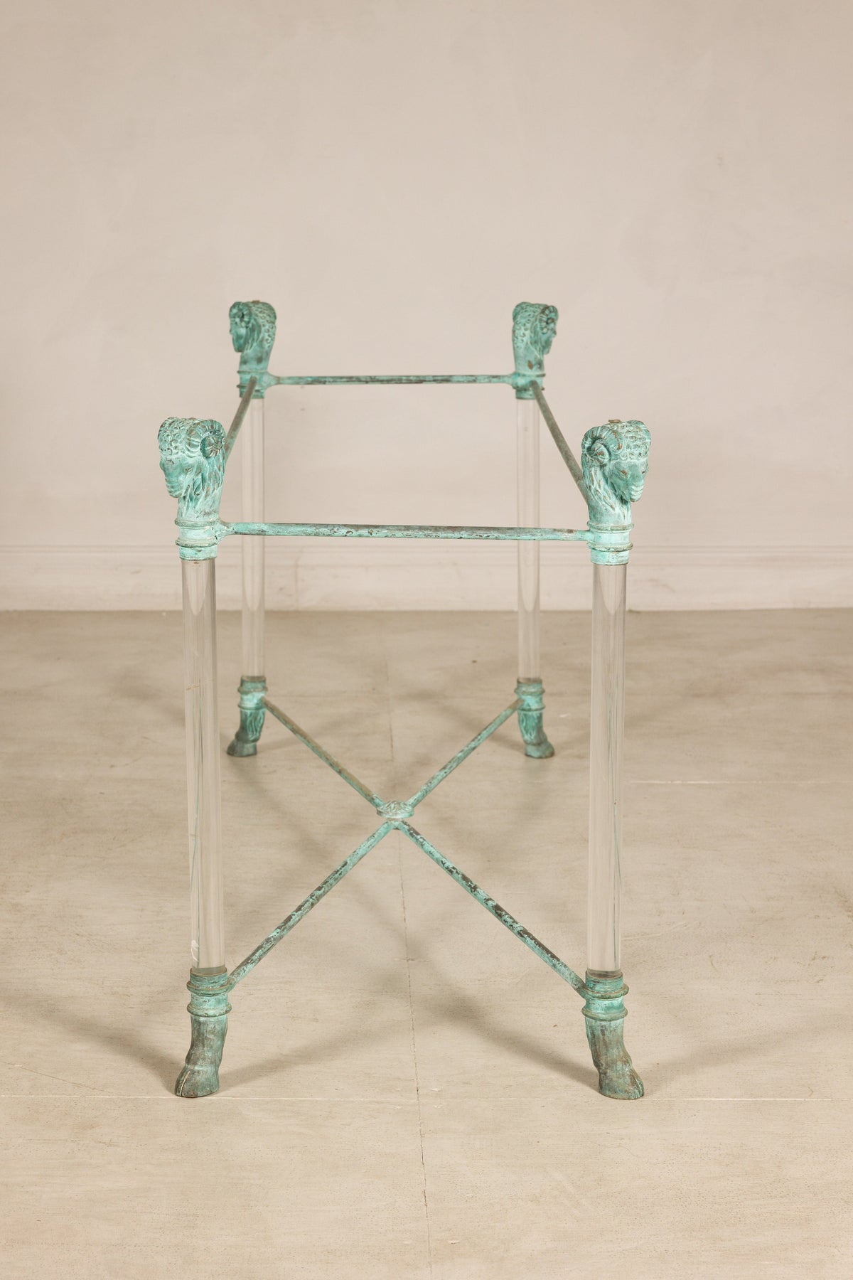 Vintage Empire-Style Bronze and Lucite Console Table Base, additional gallery view 13