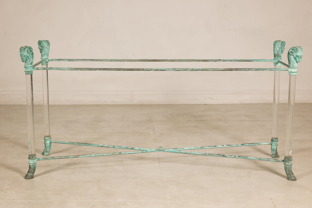 Vintage Empire-Style Bronze and Lucite Console Table Base, additional gallery view 14