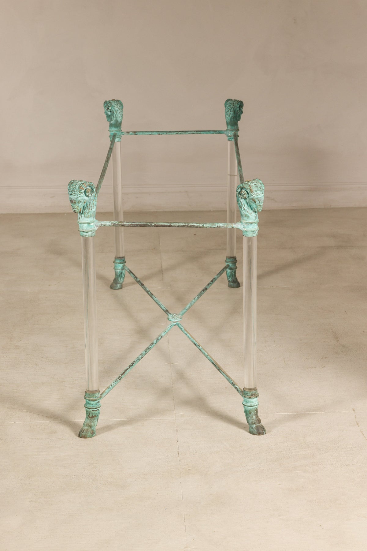Vintage Empire-Style Bronze and Lucite Console Table Base, additional gallery view 15