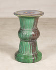 Circa-1900 Vietnamese Green-Glazed Ceramic Garden Pedestal, full gallery view