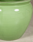 Apple green glazed ceramic planter reverse angle