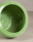 Apple green glazed ceramic planter construction detail