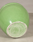 Apple green glazed ceramic planter close-up detail