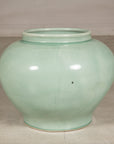 Close view of the pale celadon crackle glaze with a small surface mark