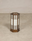 Vintage Japanese Hexagonal Wood and Rice-Paper Table Lamp, full gallery view