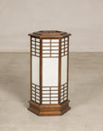 Vintage Japanese Hexagonal Wood and Rice-Paper Table Lamp, side view