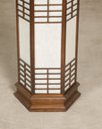 Vintage Japanese Hexagonal Wood and Rice-Paper Table Lamp, construction detail