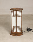 Vintage Japanese Hexagonal Wood and Rice-Paper Table Lamp, additional gallery view 11