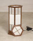 Vintage Japanese Hexagonal Wood and Rice-Paper Table Lamp, additional gallery view 12
