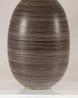 Large Brown-and-Cream Linear-Decorated Artisan Ceramic Vase, construction detail