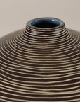 Large Brown-and-Cream Linear-Decorated Artisan Ceramic Vase, additional gallery view 14