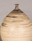 Large cream and brown glazed artisan ceramic floor vase, surface detail