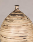 Large cream and brown glazed artisan ceramic floor vase, alternate glaze detail