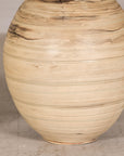 Large cream and brown glazed artisan ceramic floor vase, additional full object view