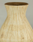 Artisan Ceramic Vase with Textured Drip Glaze and Flared Neck, top detail