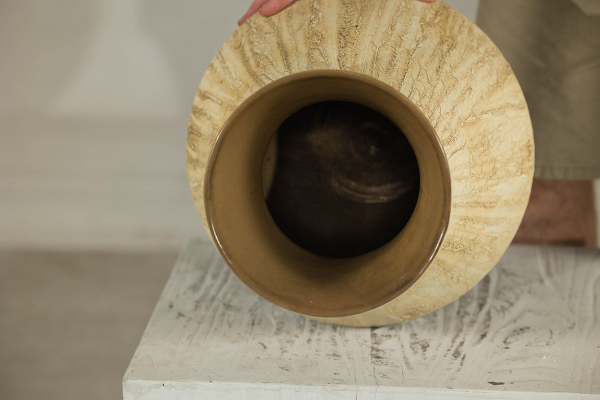 Artisan Ceramic Vase with Textured Drip Glaze and Flared Neck, additional gallery view 19
