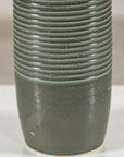 Tall Green-Glazed Artisan Ceramic Vase with Ribbed Body, additional gallery view 15