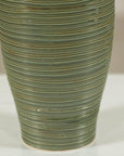 Tall Ribbed Green-Glazed Artisan Ceramic Vase, additional gallery view 11