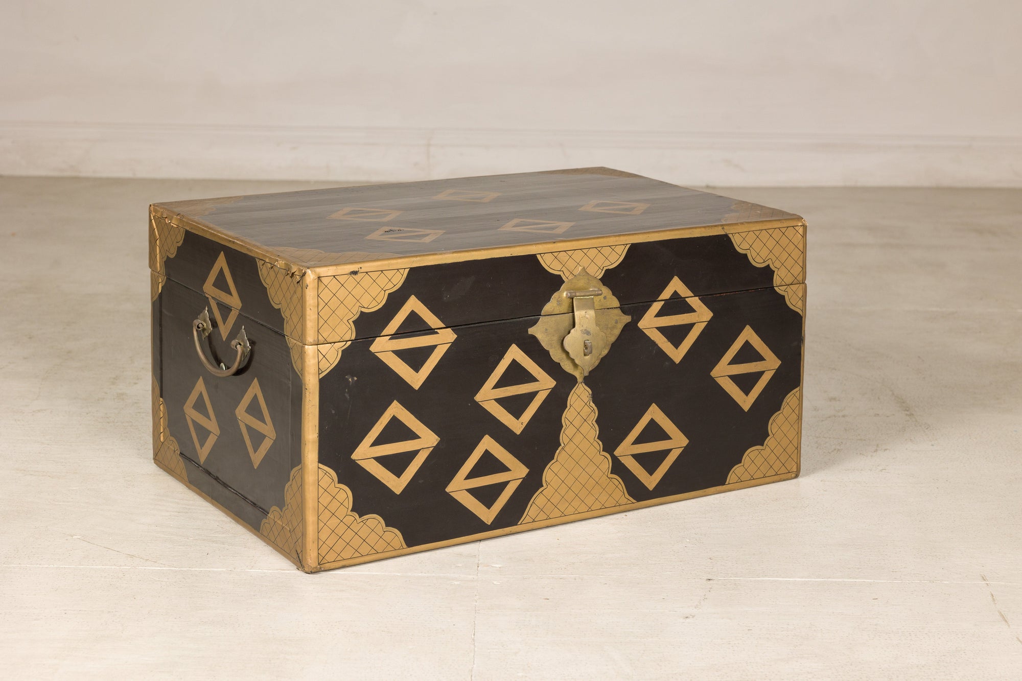 Vintage Chinese chest, angled front view