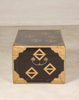 Black lacquered Chinese chest, end view