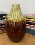 Amber Brown Vase with Cream and Gold Drip Glaze Finish, SKU , image 3