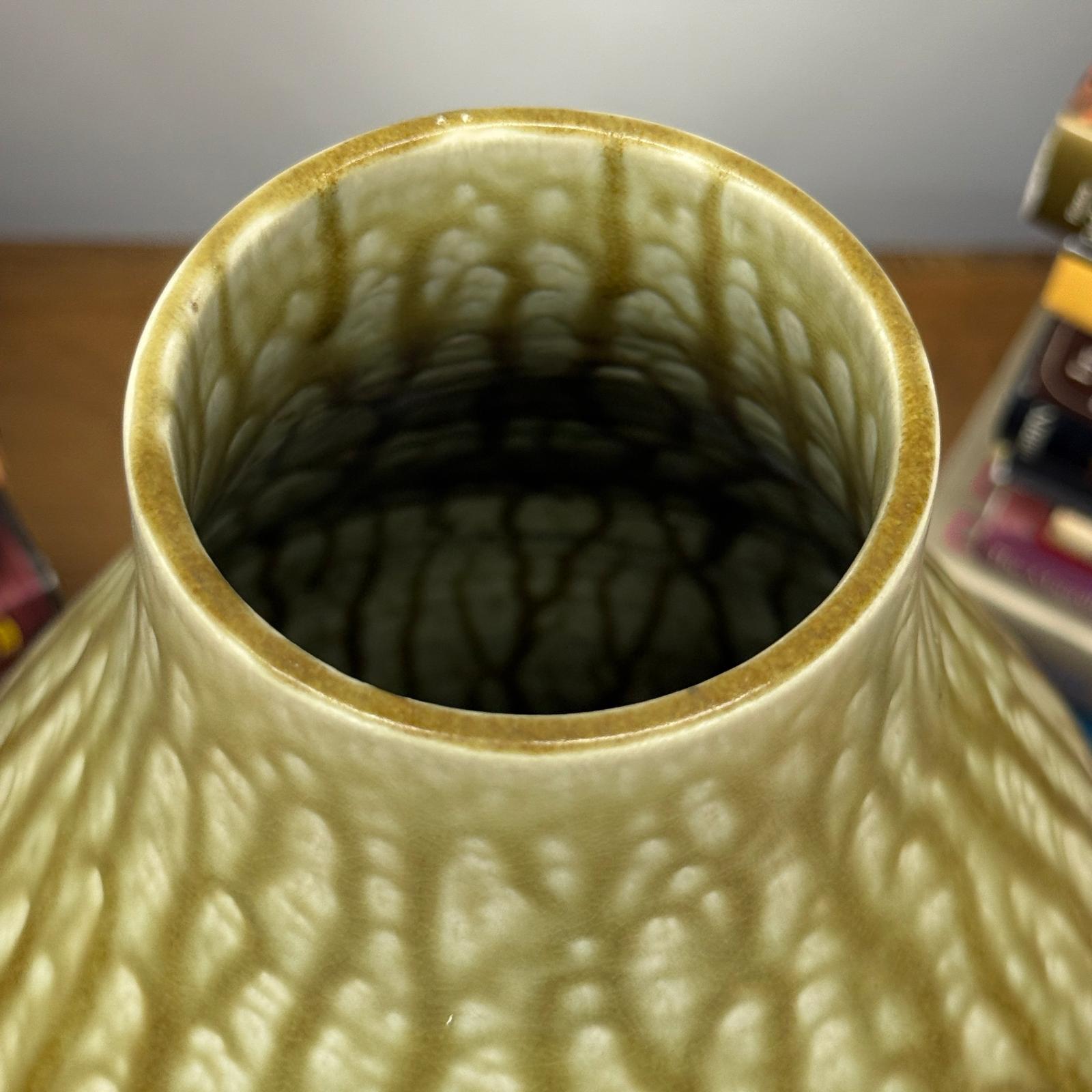 Amber Brown Vase with Cream and Gold Drip Glaze Finish, SKU , image 7