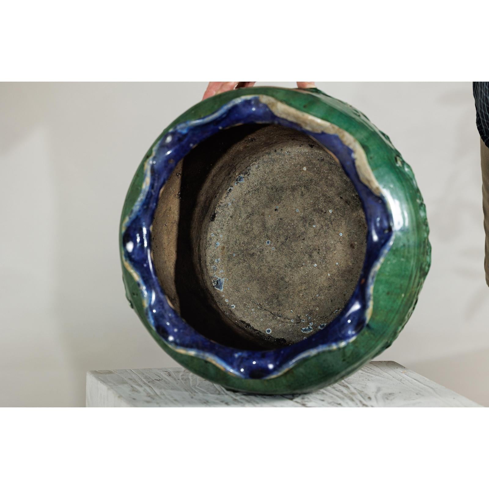 Antique Annamese Green-Glazed Planter with Scalloped Rim and Phoenix Motif-12. Asian &amp; Chinese Furniture, Art, Antiques, Vintage Home Décor for sale at FEA Home