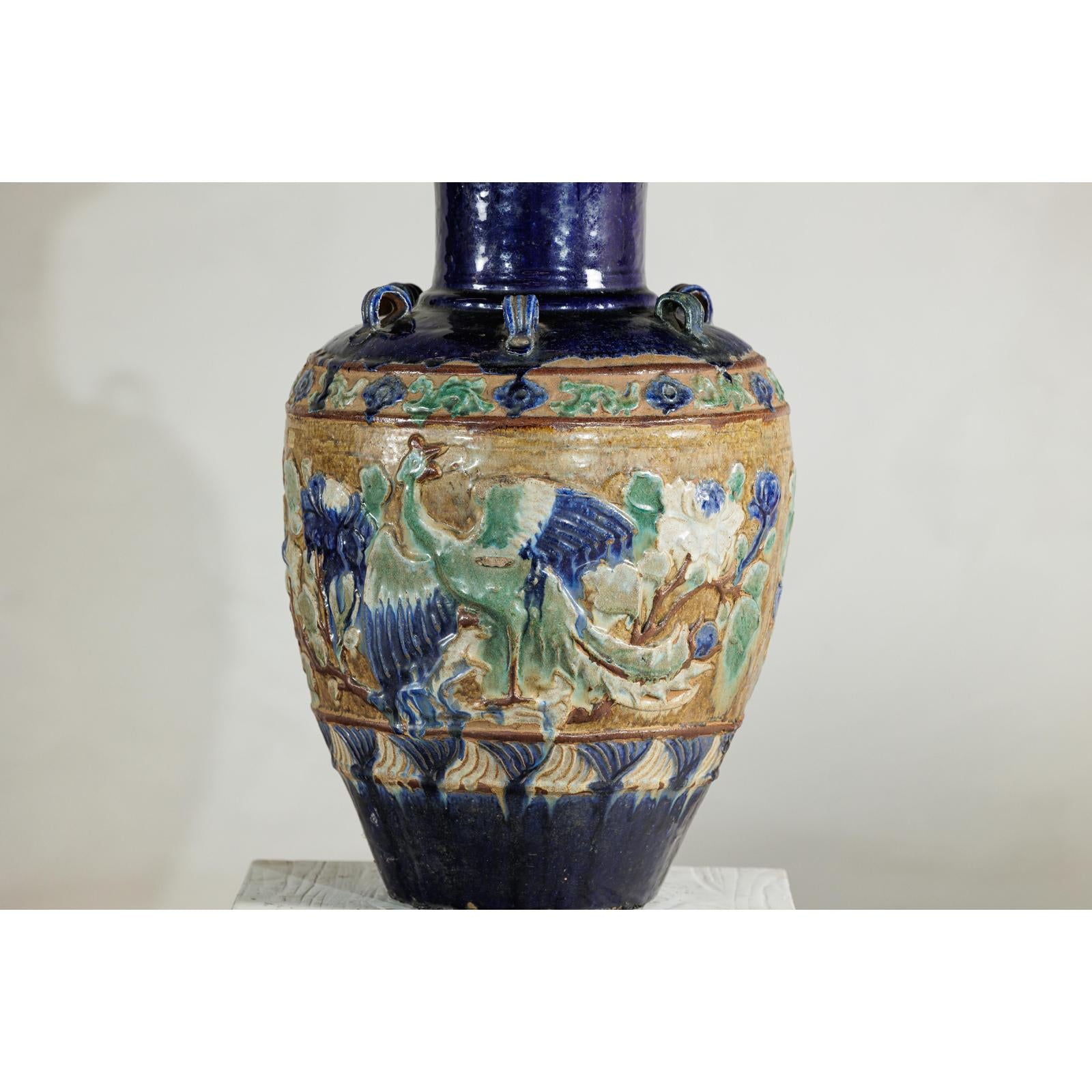 Antique Annamese Water Jar with Phoenix &amp; Floral Decor - image 15
