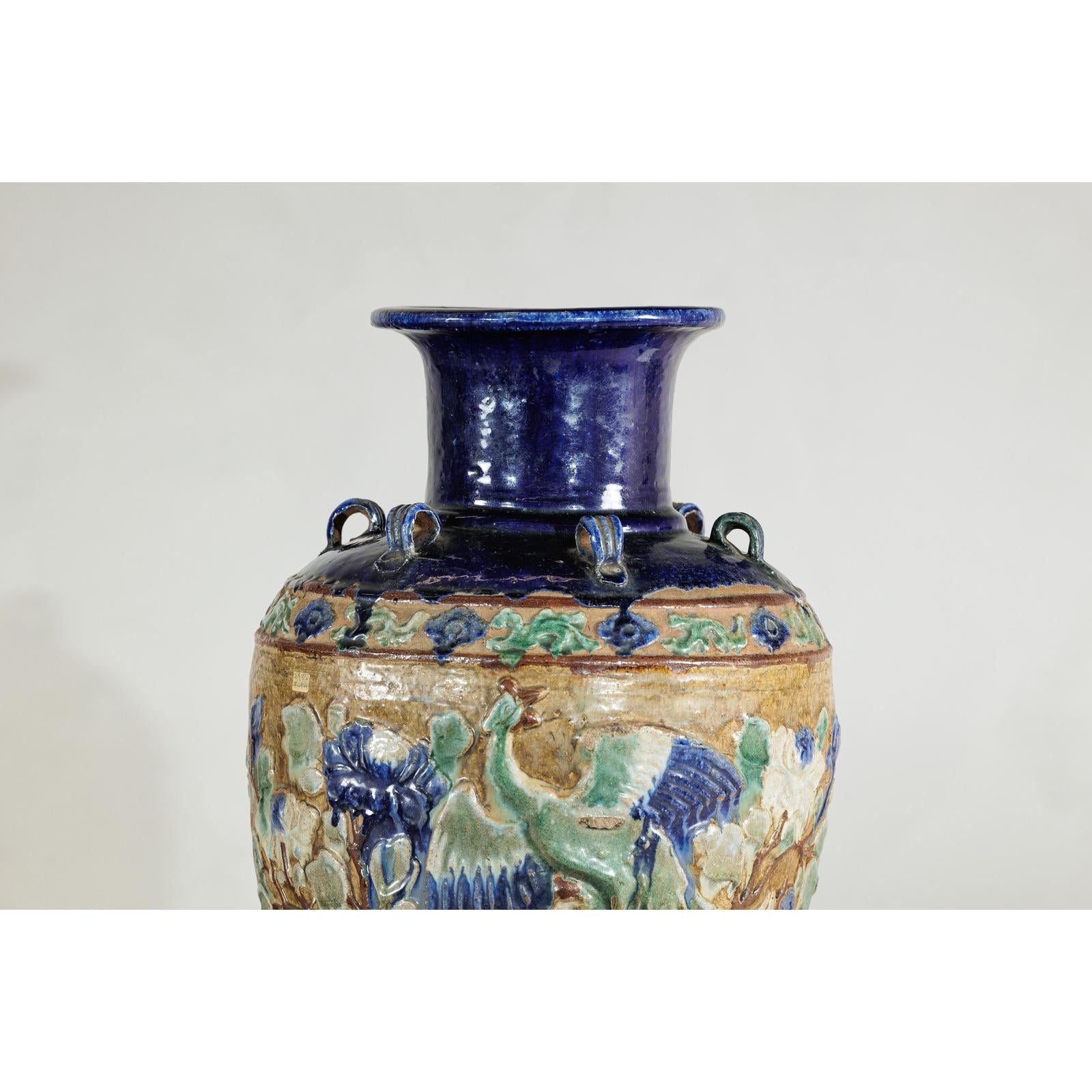 Antique Annamese Water Jar with Phoenix &amp; Floral Decor - image 6