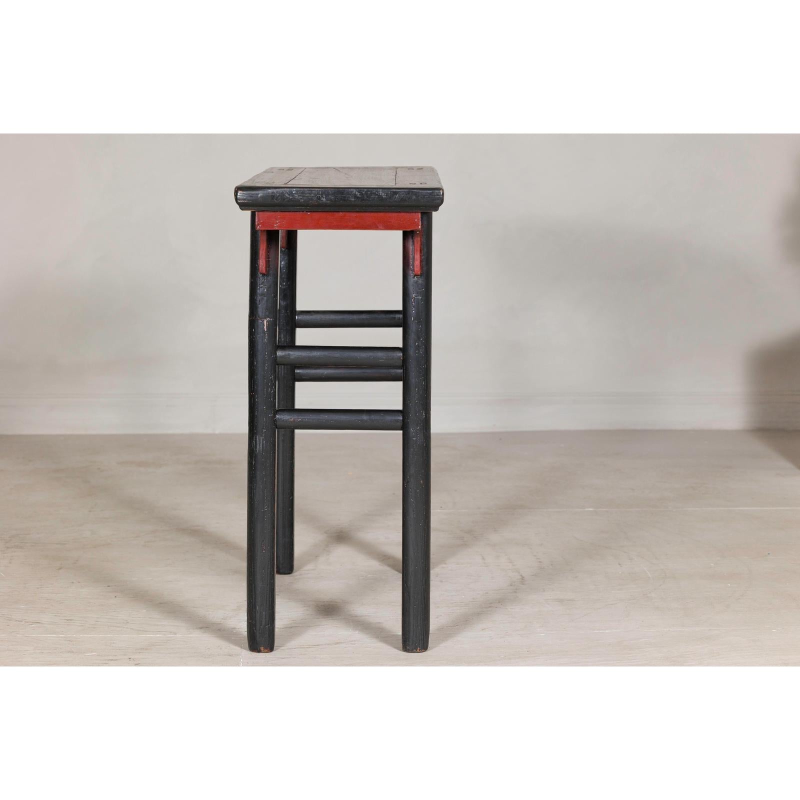 Antique Black and Cinnabar Red Lacquer Wine Table, Late Qing Dynasty-7. Asian &amp; Chinese Furniture, Art, Antiques, Vintage Home Décor for sale at FEA Home