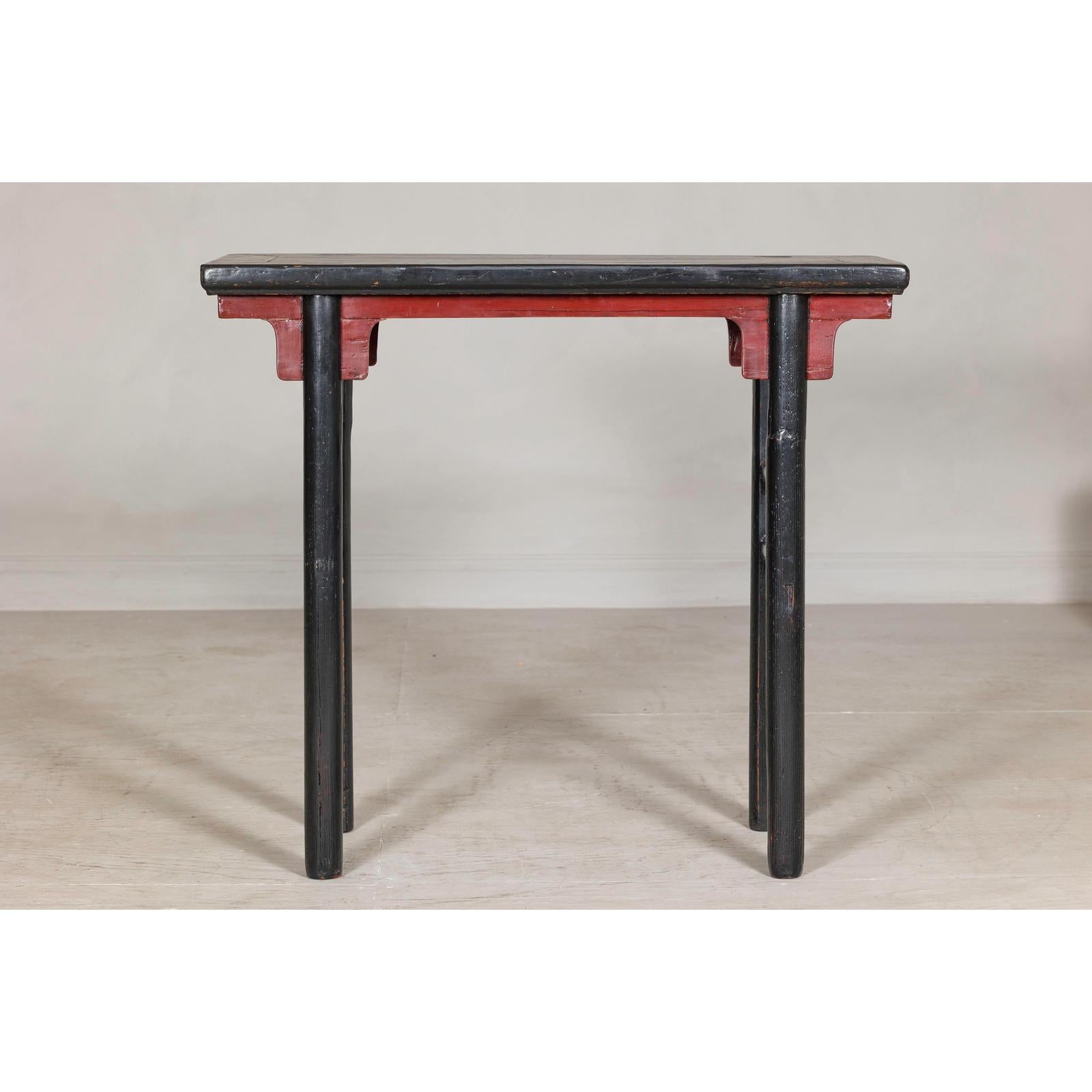 Antique Black and Cinnabar Red Lacquer Wine Table, Late Qing Dynasty-8. Asian &amp; Chinese Furniture, Art, Antiques, Vintage Home Décor for sale at FEA Home