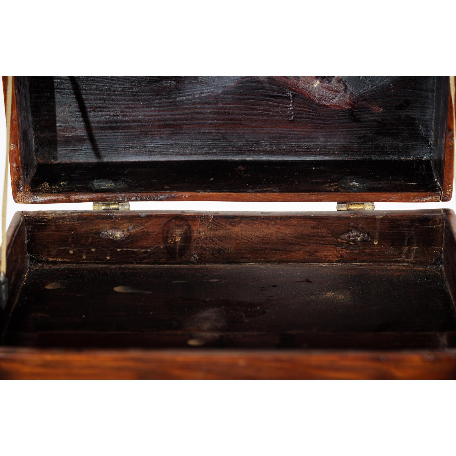 Antique Brown Lacquered Dressing Case Jewelry Box with Brass Hardware-10. Asian &amp; Chinese Furniture, Art, Antiques, Vintage Home Décor for sale at FEA Home
