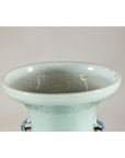 Antique Chinese Blue & White Vase with Scenes and Celadon Glaze